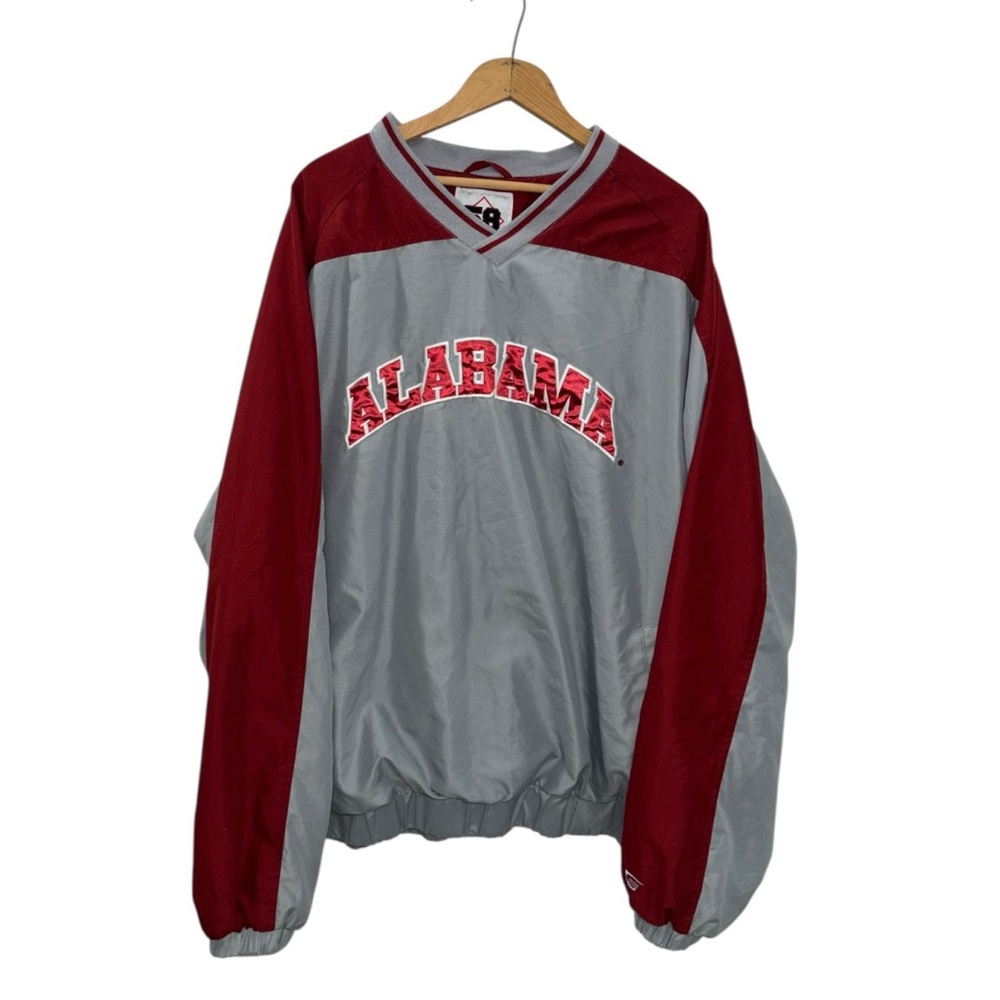 VTG 58‎ SPORTS MENS XXL ALABAMA CRIMSON TIDE PULOVER RED GRAY WINDBREAKER JACKET